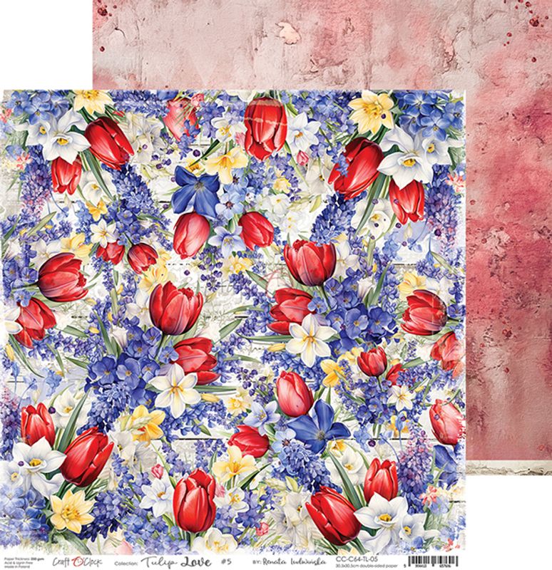 TULIP LOVE - A SET OF PAPERS 30,5X30,5CM