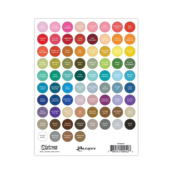 Tim Holtz Distress Small Round Label Sheets - WHITE