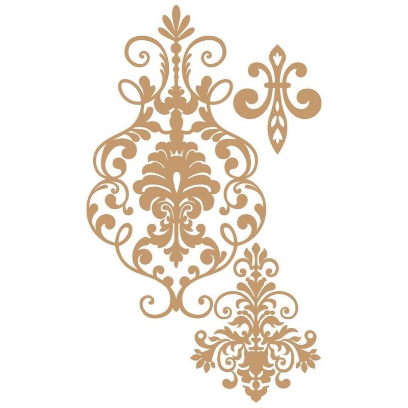 Prima Marketing Laser Cut Chipboard Elegant Damansk, 3/Pkg