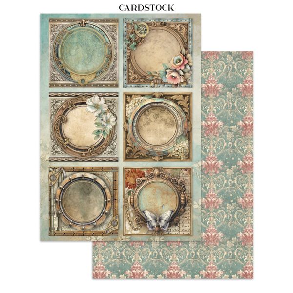 Gardens of Time Junk Journal Stickers, Backgrounds, Cut-Outs by Antonis Tzanidakis 