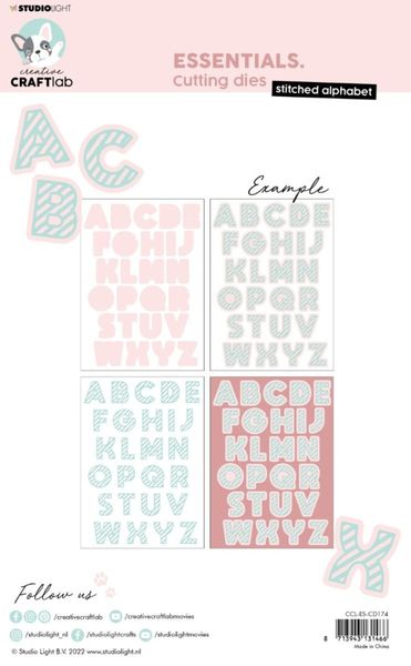 Essentials Cutting Dies Striped Alphabet 