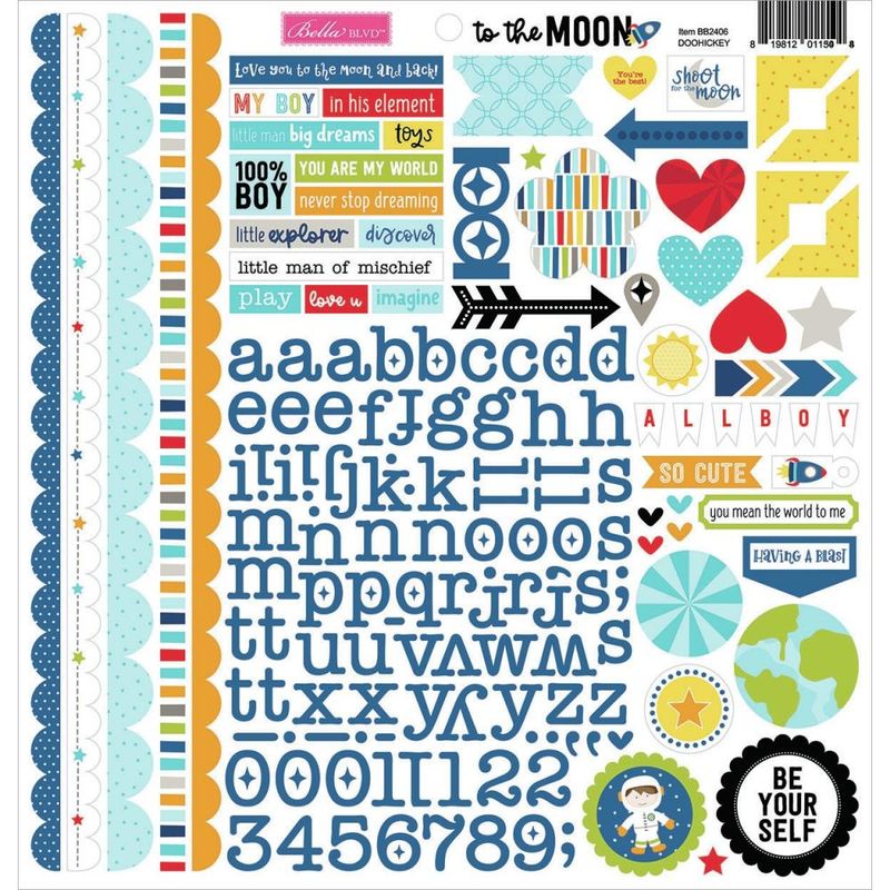 To The Moon Cardstock Stickers 12