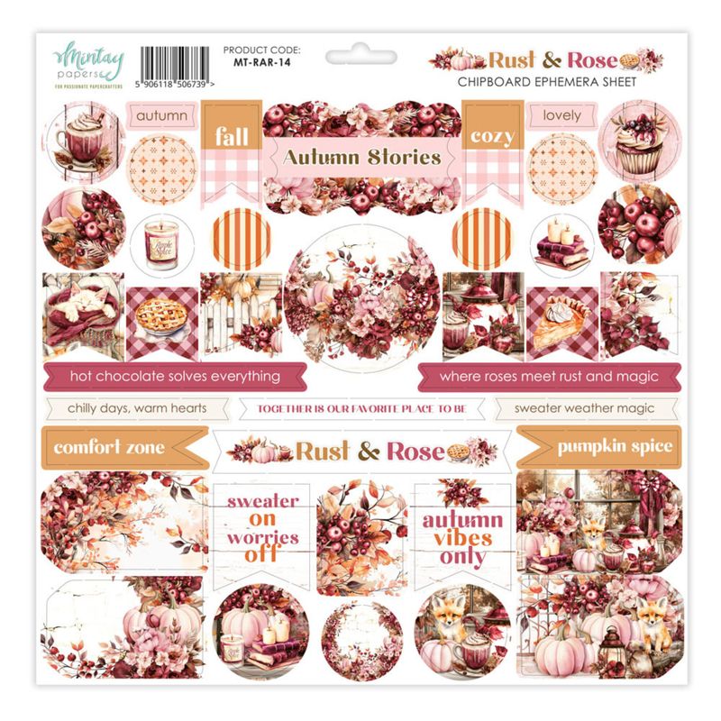 Rust & Rose 12x12 Inch Chipboard Ephemera Sheet