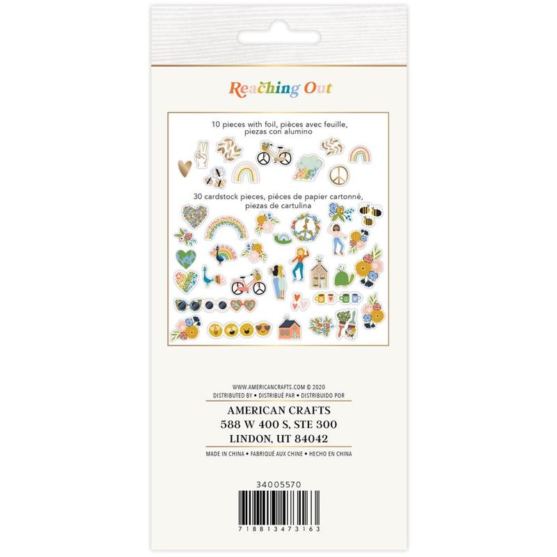 Reaching Out - Ephemera Cardstock Die-Cuts Icons W/Gold Foil Acc