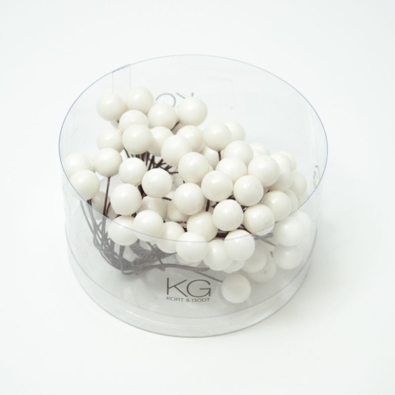 Pyntebær 10 mm hvite