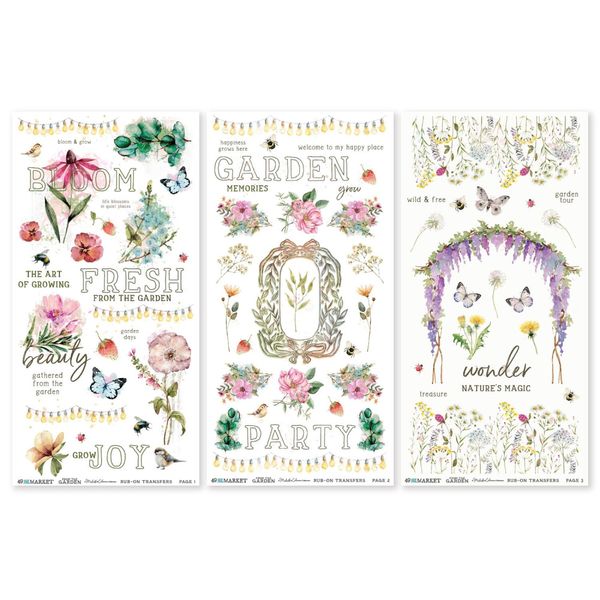 From the garden - Blendable Rub-On Transfer Set 6"X12"