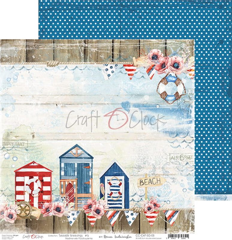 SEASIDE GREETINGS - A SET OF PAPERS 30,5X30,5CM