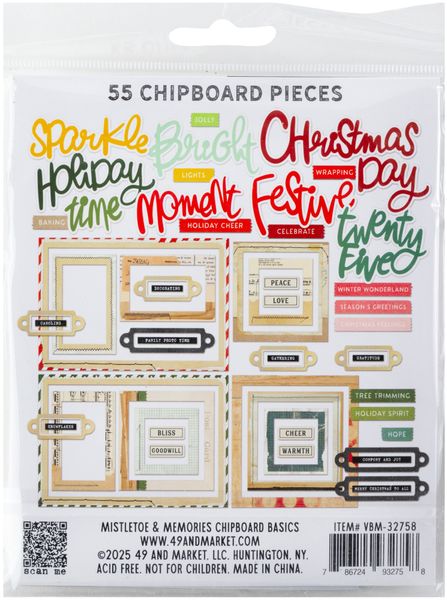  Mistletoe And Memories - Chipboard Set Basics