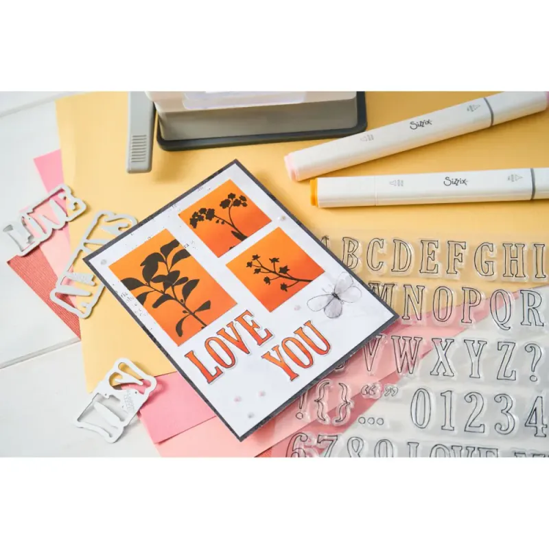  Clear Stamps Set Fine Stems 01 9pcs