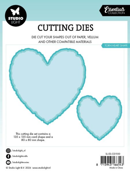 Torn Edge Cutting Die Torn Heart Shape 