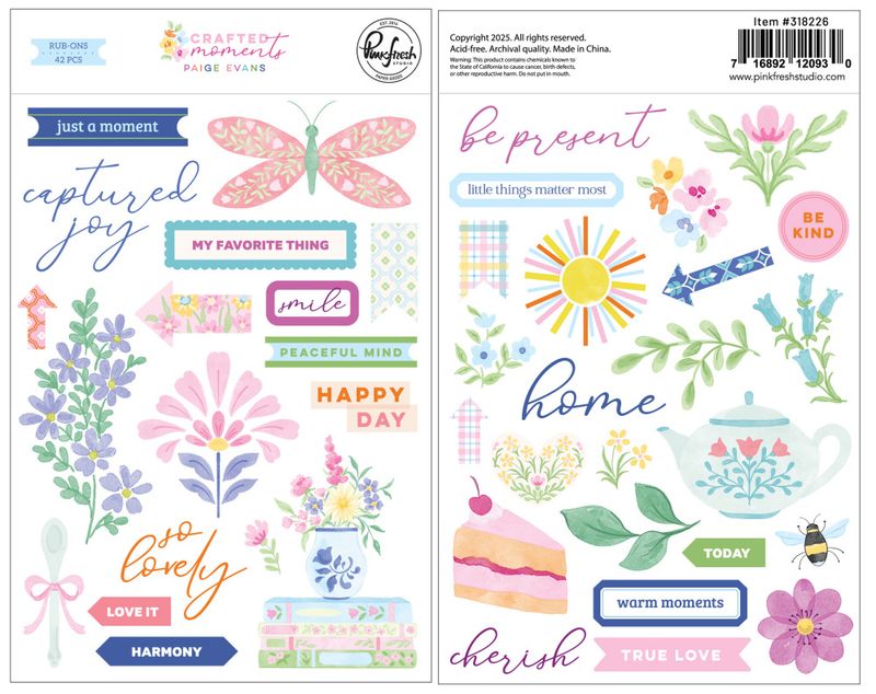 Crafted Moments Rub-ons by Paige Evans 