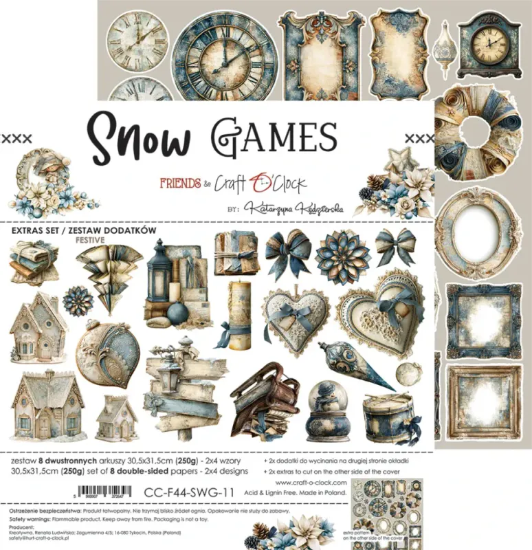 Craft O'Clock - Snow Games - Festive Extras Set - 12x12