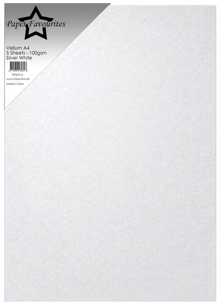 Vellum A4 Silver White 100g (5pcs) 