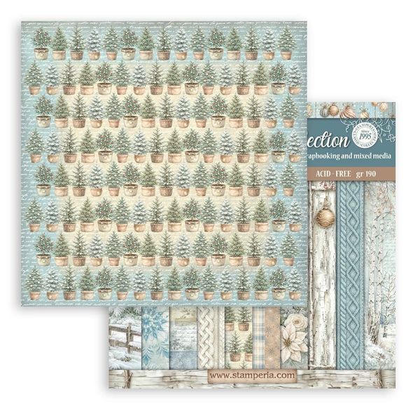 White Christmas 8x8 Inch Paper Pack Maxi Background Selection by Cristina Radovan