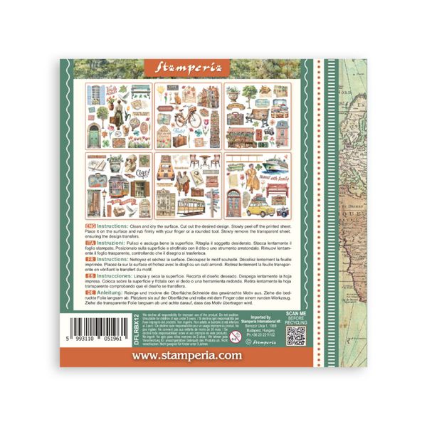 Art of Travelling Rub-On 15,5x15,5cm Assortment (6pcs) 