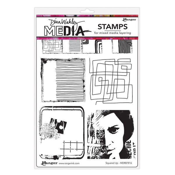 Squared Up - Dina Wakley Media Cling Stamps 6