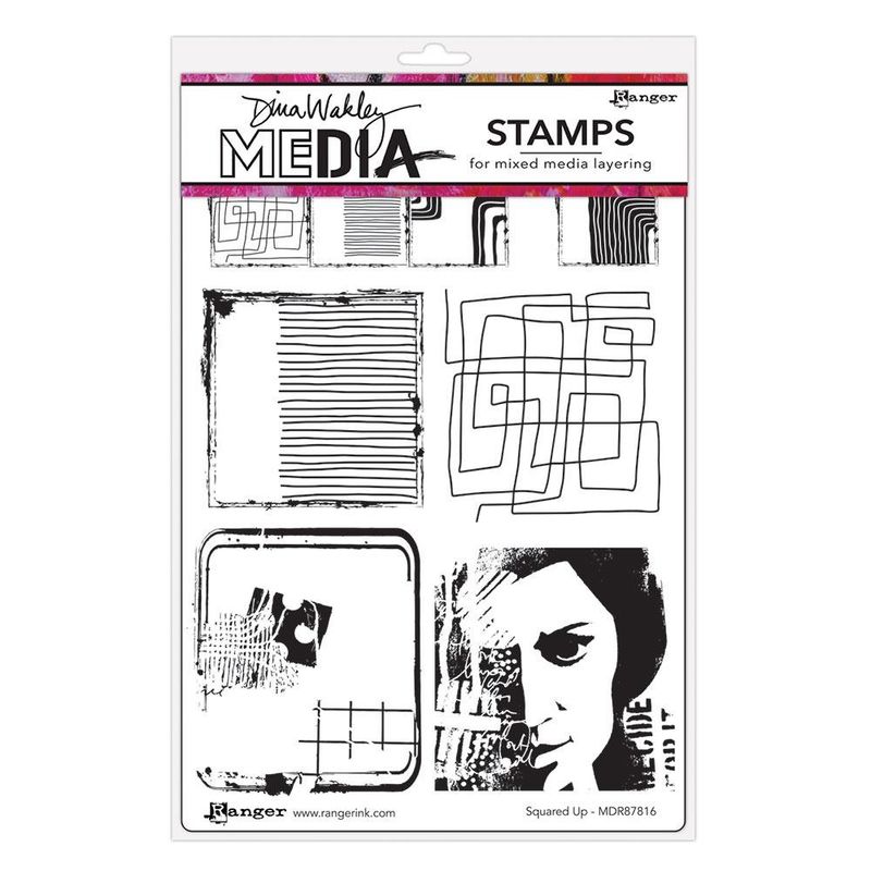 Squared Up - Dina Wakley Media Cling Stamps 6