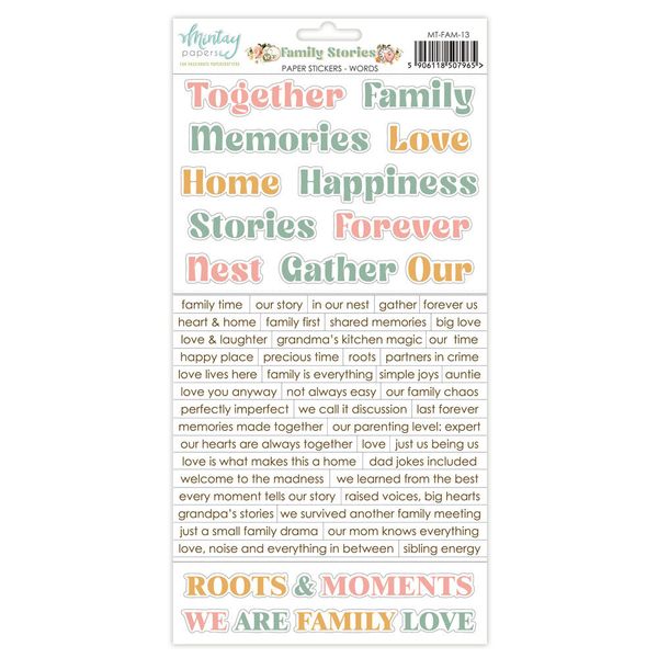 Family Stories 6x12 Inch Paper Stickers Words 