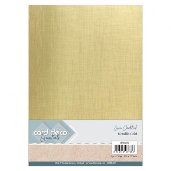 Linen Cardstock - Metallic Gold (6pcs) - A4