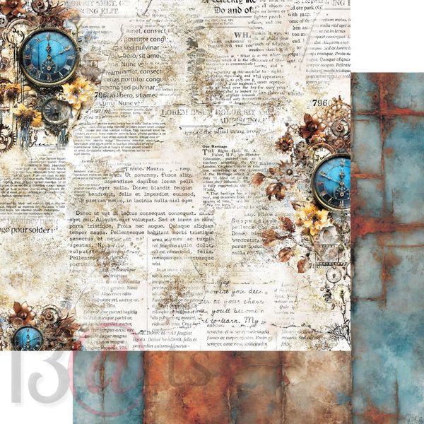 Paper pad VINTAGE IN BLUE 12x12" 