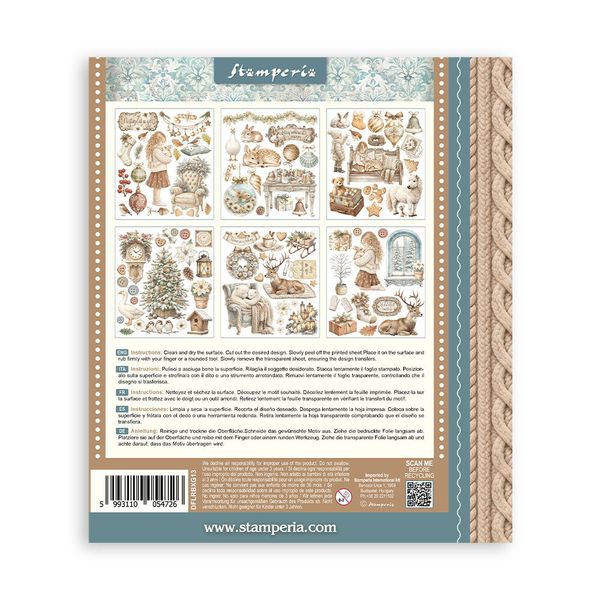 White Christmas Rub-On 20,5x23cm Assortment (6pcs) by Cristina Radovan 