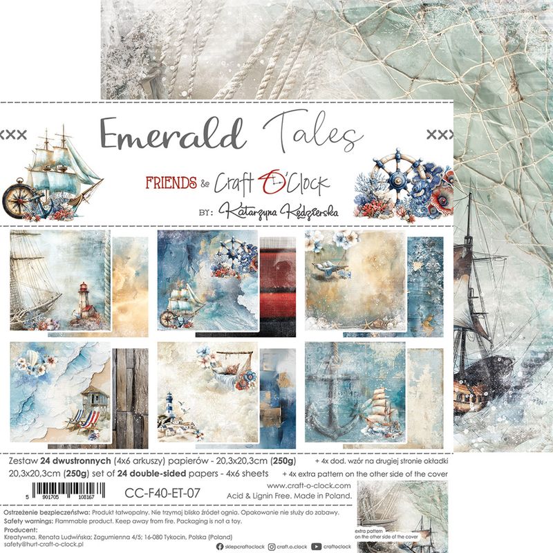 EMERALD TALES - A SET OF PAPERS 20,3X20,3CM - MIX
