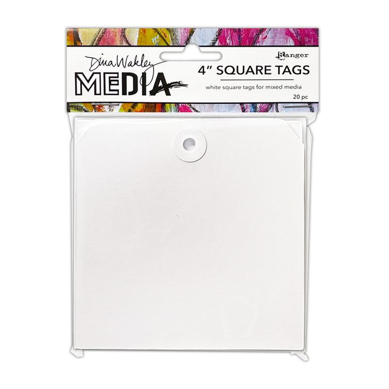 Dina Wakley MEdia Square Tags 4 Inch (20pcs)