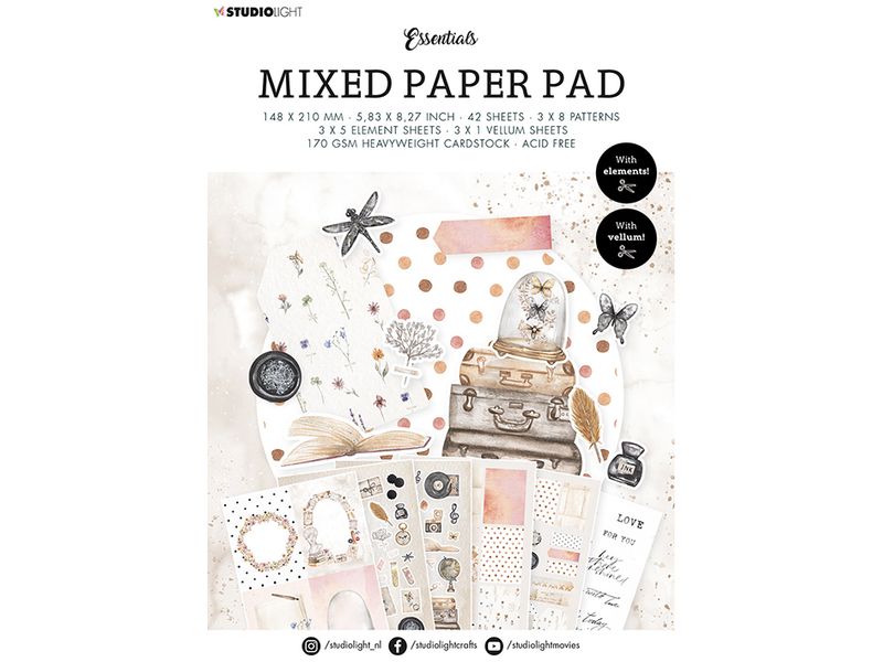 Studio Light Essentials Mixed Paper Pad  Pattern paper 12