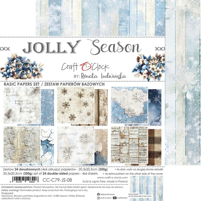 Jolly Season 8x8 Inch Basic Papers Set 