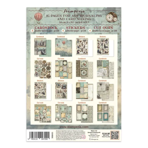 Voyages Fantastiques Junk Journal Stickers, Backgrounds, Cut-Outs 
