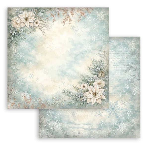 White Christmas 8x8 Inch Paper Pack Maxi Background Selection by Cristina Radovan