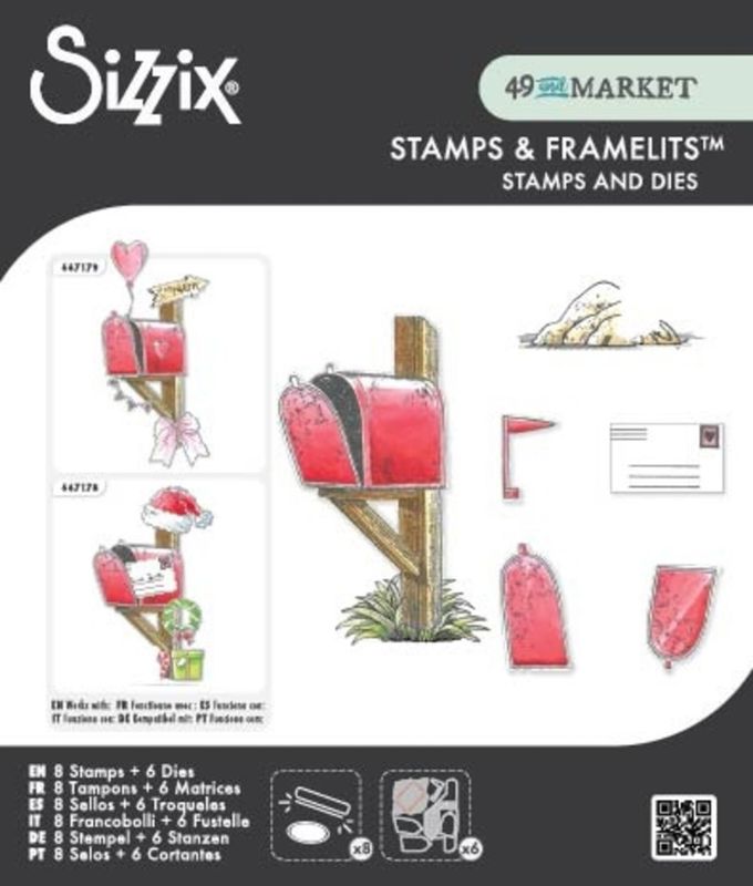 Clear Stamps Set w/Framelit Dies Letter Drop (8+6pcs) by 49 & Market 