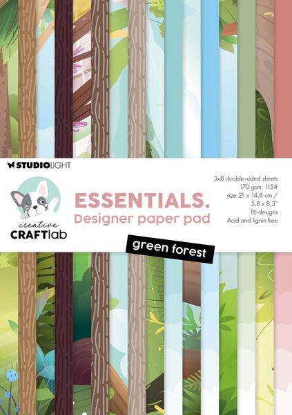 Green Forest Essentials Designer Paper Pad 