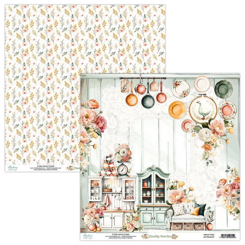 Family Stories 8x8 Inch Scrapbooking Paper Set 