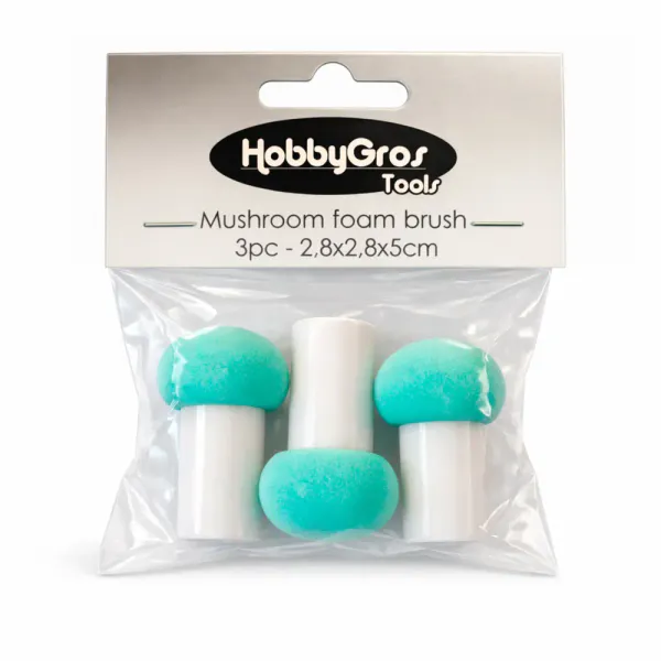 Mushroom 2,8x2,8x5cm Foam Brushes (3pcs) (HGT038)