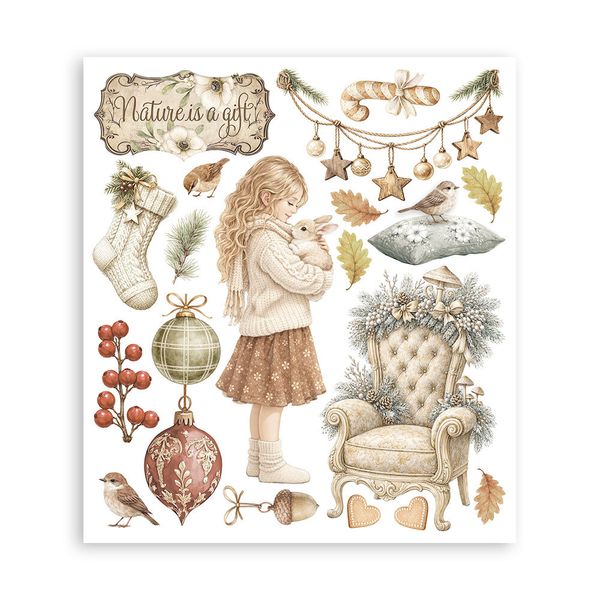 White Christmas Rub-On 20,5x23cm Assortment (6pcs) by Cristina Radovan 