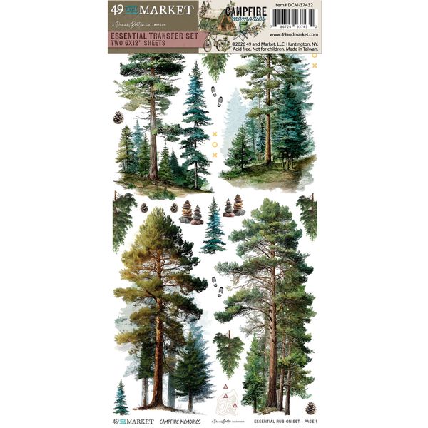 Campfire Memories 6 x12 Essential Rub-on Transfer Set