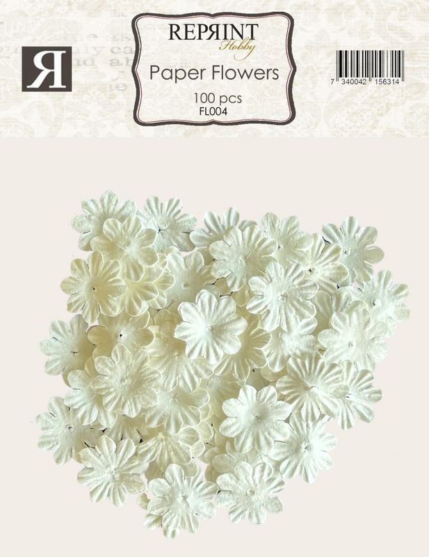 Mini Pappersblommor 20 mm 100 stk hVit
