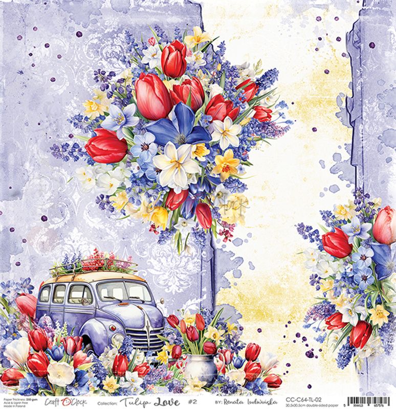 TULIP LOVE - A SET OF PAPERS 30,5X30,5CM