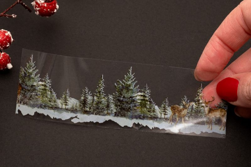Winter Forest Transparent Stickers on Roll 49