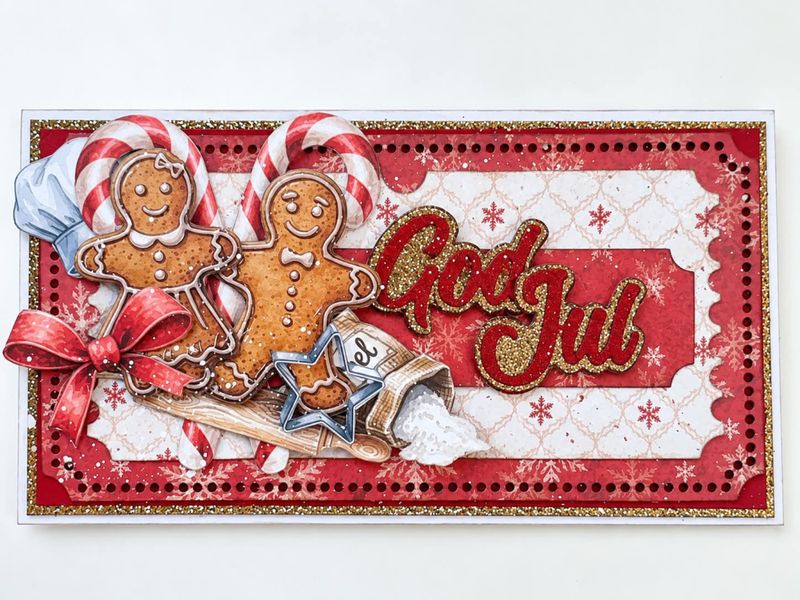 Julekortkit – God Jul med pepperkaker | Scrappegarasjen