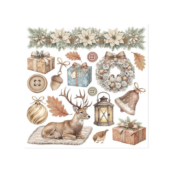 White Christmas Rub-On 15,5x15x5cm Assortment (6pcs) by Cristina Radovan