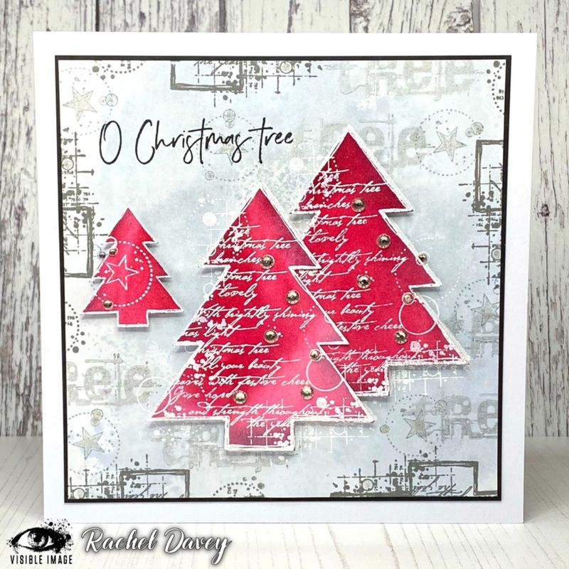 Christmas Tree Grunge A6 Stamp Set