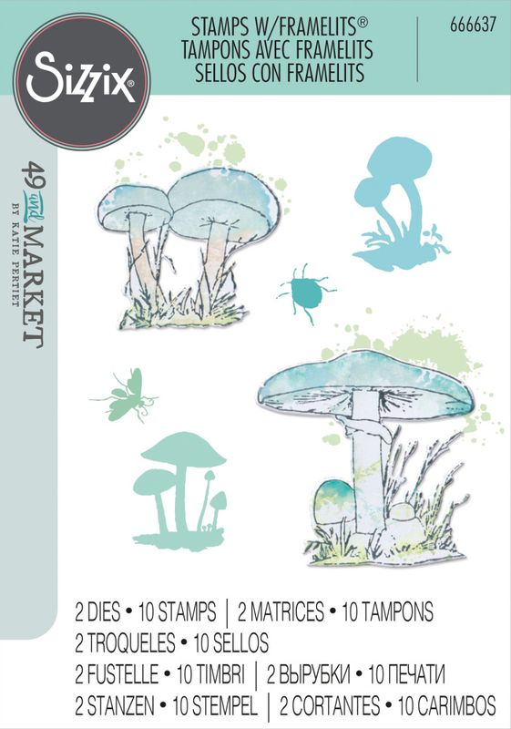 Sizzix - 49 & Market - Framelits dies & clear stamp - Painted pe