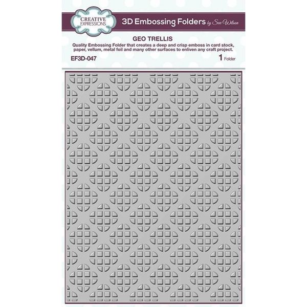 Geo Trellis  - 3D Embossing Folder - Sue Wilson 