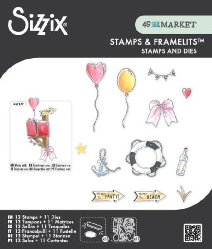 Clear Stamps Set w/Framelit Dies Sweet Drop (13+12pcs) by 49 & Market