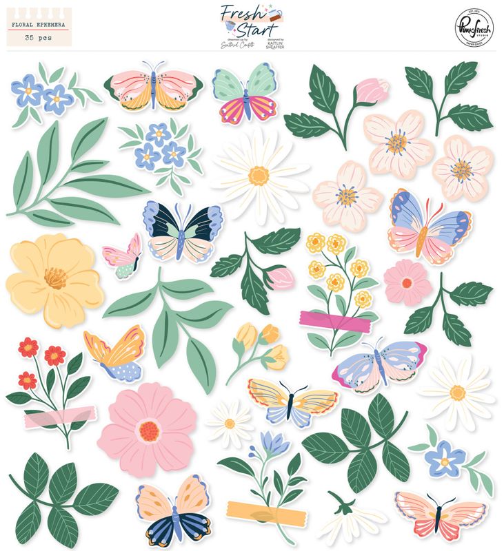 Fresh Start Floral Ephemera (35pcs) by Kaitlin Sheaffer