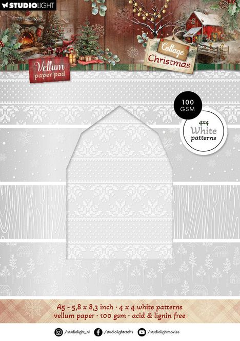 Hovedbilde Cottage Christmas A5 Vellum ...