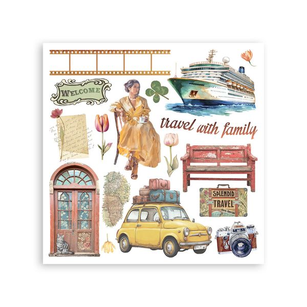 Art of Travelling Rub-On 15,5x15,5cm Assortment (6pcs) 