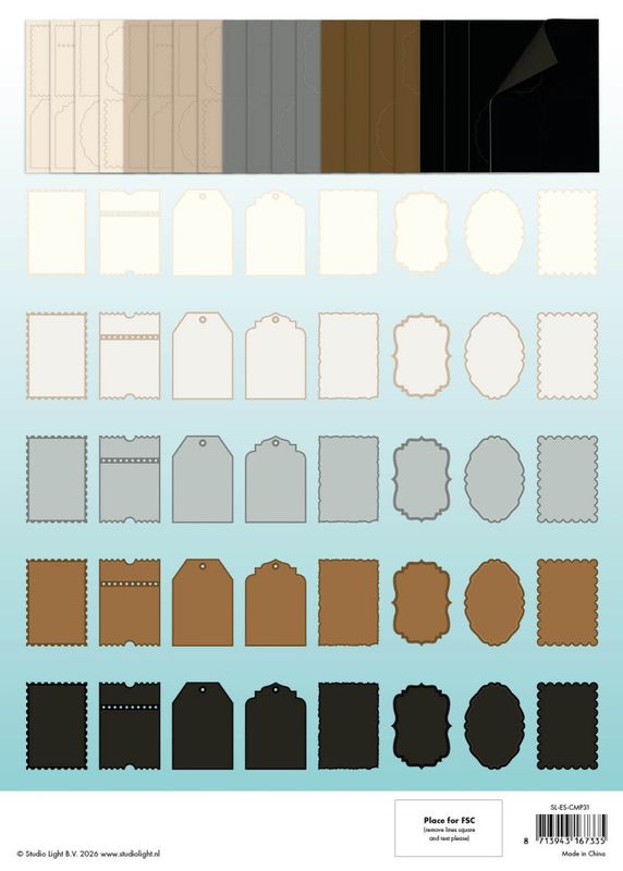 Naturals and Essentials Card Shapes for 152x152mm Cards Essentials Card Making Pad 